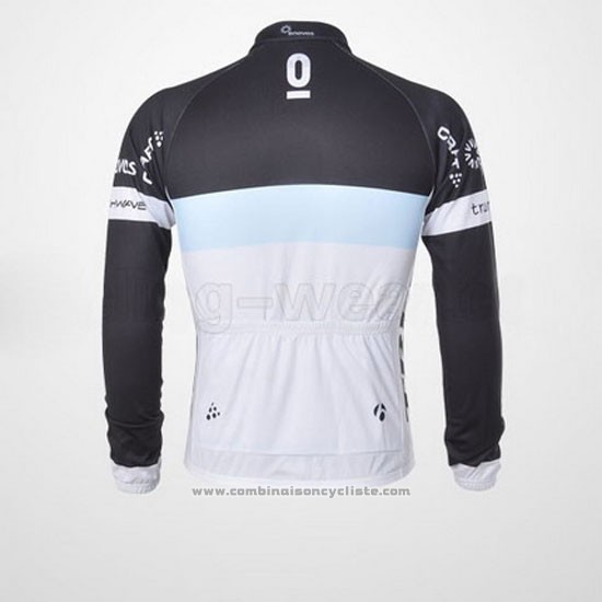 2011 Maillot Cyclisme Trek Leqpard Noir et Azur Manches Longues et Cuissard